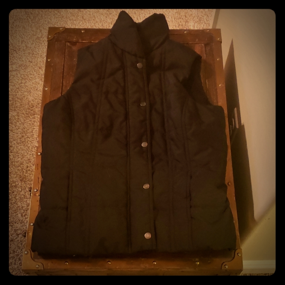 Lined Black Puffer Vest